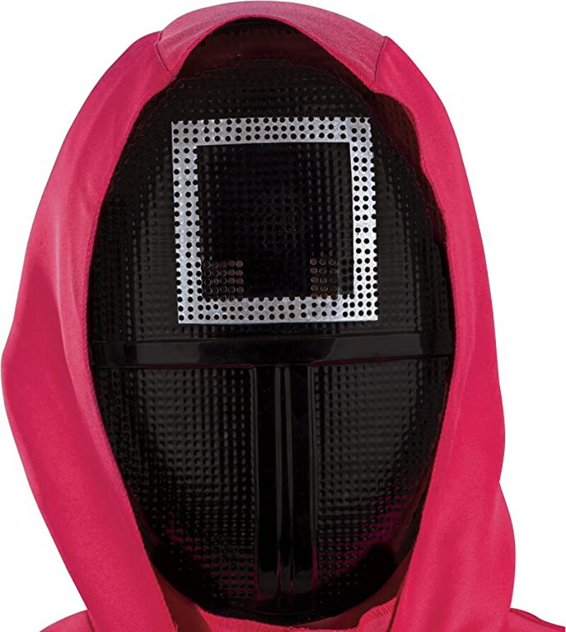 Squid Game Front Man Mask with Hood | Premium Cosplay Mask | Full Face Costume Helmet for Parties & Halloween