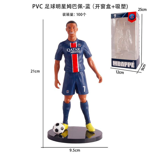 ⚽ Football Star No.7 PVC Action Figure – Blue Jersey Sports Collectible (21 cm)