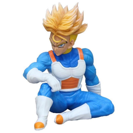 Super Saiyan Vegeta Sitting Pose Action Figure | DBZ Collectible Anime Figurine | Premium PVC Model Toy (Blue & White Armor)