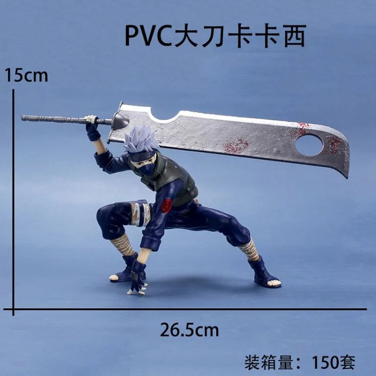 Kakashi Hatake Anime Action Figure with Giant Sword – Naruto Inspired PVC Collectible Statue (26.5 cm)