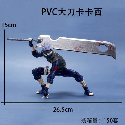 Kakashi Hatake Anime Action Figure with Giant Sword – Naruto Inspired PVC Collectible Statue (26.5 cm)