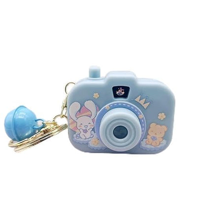 Cute Cartoon Camera Keychain with Bell – Hello Kitty, My Melody, Kuromi & Cinnamoroll Designs