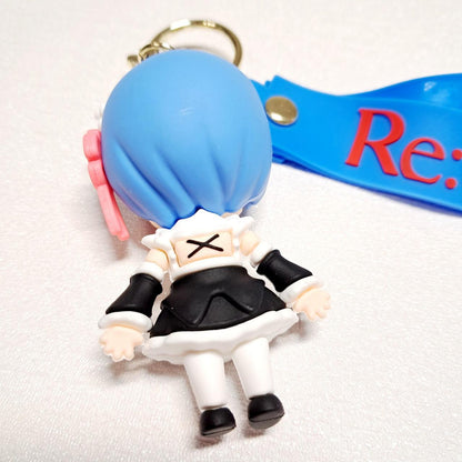 Re:Zero Anime Rem Keychain with Strap – Cute Chibi Figure