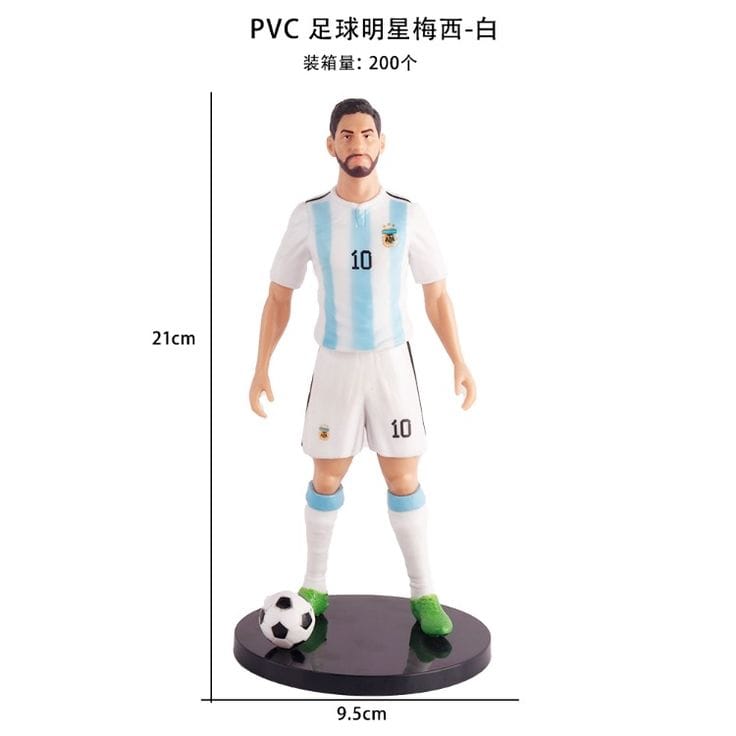 Football Star PVC Collectible Figurine – 21cm Soccer Player Model with Ball