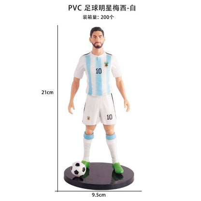 Football Star PVC Collectible Figurine – 21cm Soccer Player Model with Ball