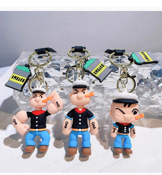 **Cute Cartoon Sailor Character Keychain Set – PVC Figure Bag & Key Accessory for Kids and Fans**