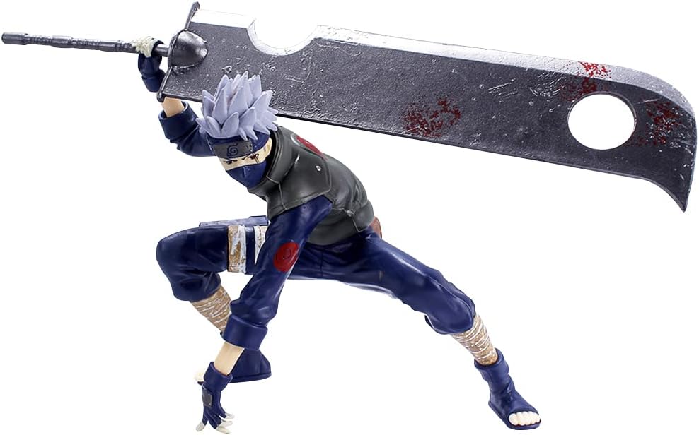 Kakashi Hatake Anime Action Figure with Giant Sword – Naruto Inspired PVC Collectible Statue (26.5 cm)