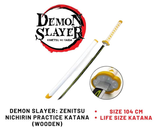 Zenitsu Agatsuma Nichirin Cosplay Wooden Katana – 104 CM