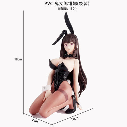 🖤 PVC Bunny Girl Figure – Veina Kneeling Pose (18cm)