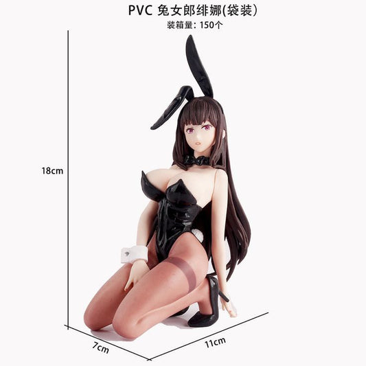 🖤 PVC Bunny Girl Figure – Veina Kneeling Pose (18cm)