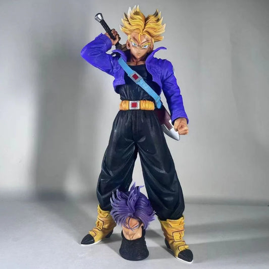 Dragon Ball Z Trunks PVC Action Figure | 43cm Anime Collectible Model Statue (Dual Head Version)
