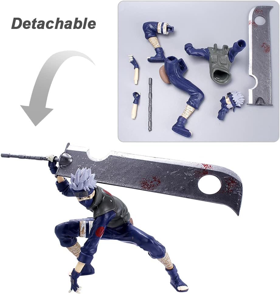 Kakashi Hatake Anime Action Figure with Giant Sword – Naruto Inspired PVC Collectible Statue (26.5 cm)