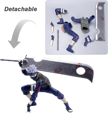 Kakashi Hatake Anime Action Figure with Giant Sword – Naruto Inspired PVC Collectible Statue (26.5 cm)