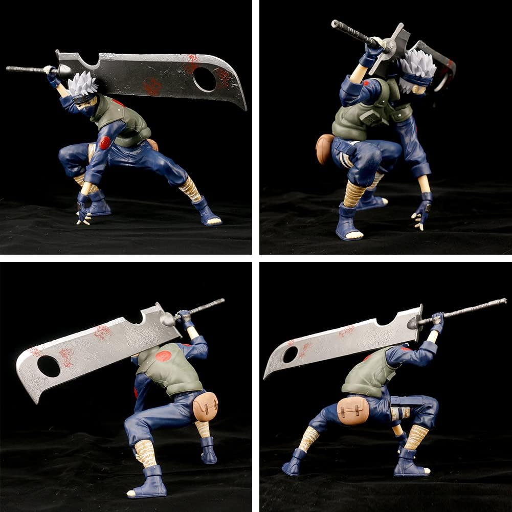 Kakashi Hatake Anime Action Figure with Giant Sword – Naruto Inspired PVC Collectible Statue (26.5 cm)