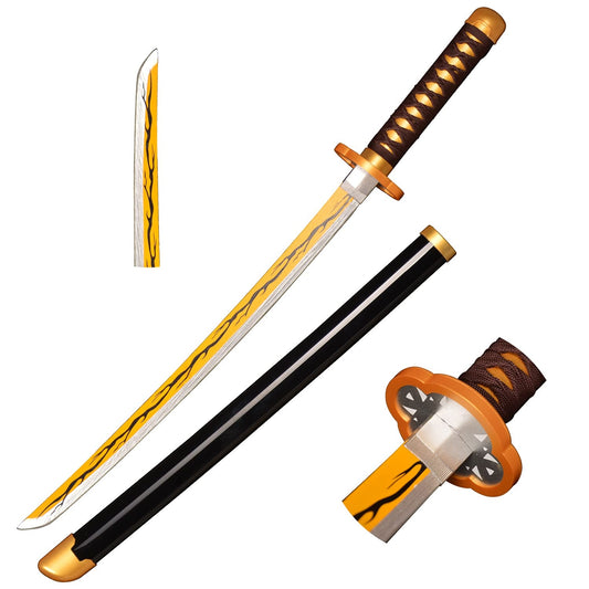 Zenitsu Agatsuma Nichirin Katana – Fully Assembled Cosplay Sword, size-104cm