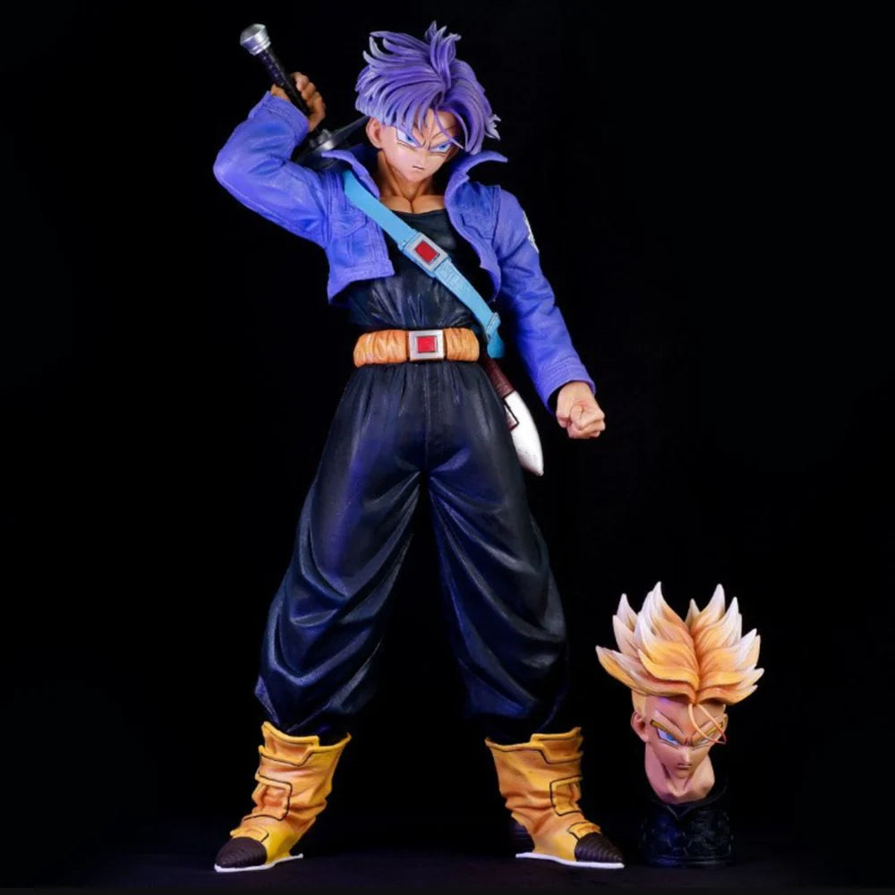 Dragon Ball Z Trunks PVC Action Figure | 43cm Anime Collectible Model Statue (Dual Head Version)