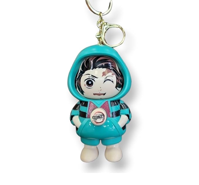 Anime Hoodie Face-Changing Toy Keychain – Collectible Expression Figure