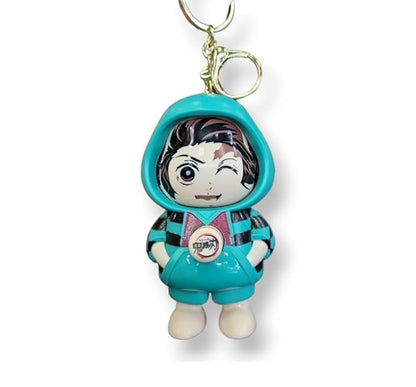 Anime Hoodie Face-Changing Toy Keychain – Collectible Expression Figure