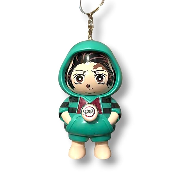 Anime Hoodie Face-Changing Toy Keychain – Collectible Expression Figure