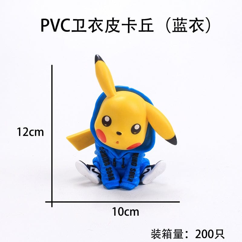 Cute Anime-Inspired Collectible Figurine – Yellow Character in Blue Hoodie (PVC, 12 cm) | Decorative Model Toy