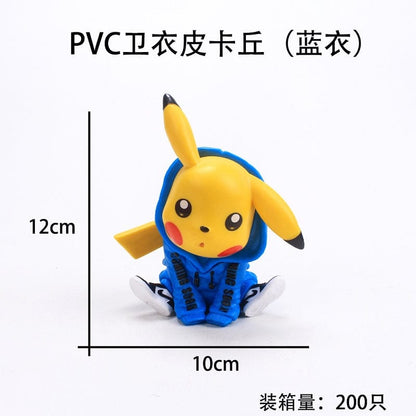Cute Anime-Inspired Collectible Figurine – Yellow Character in Blue Hoodie (PVC, 12 cm) | Decorative Model Toy
