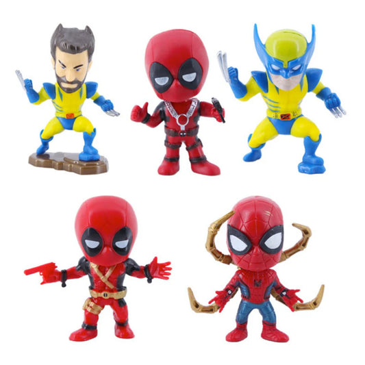 Marvel Mini Heroes – Deadpool - Wolverine Action Figure Set (5 PCS)