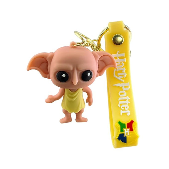 Harry-Potter Dobby Keychain – Cute Cartoon Figure with Strap & Bell