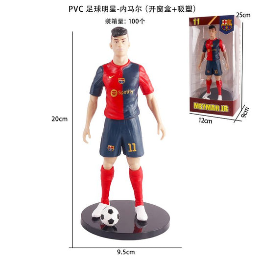 ⚽ Football Star No.11 PVC Action Figure – Red & Blue Jersey Sports Collectible (20 cm)