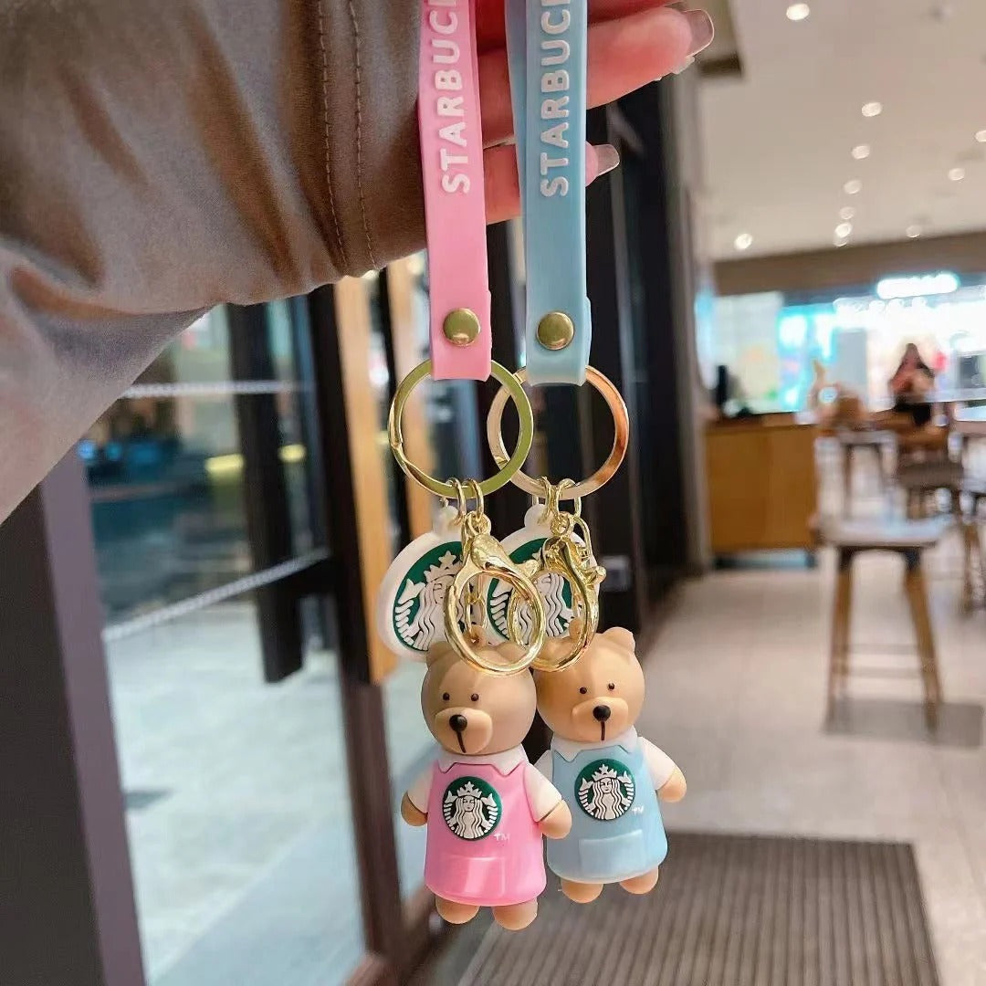 Cute Bear Keychain with Strap – Cartoon Teddy Key Ring for Bags & Keys PACK OF 2