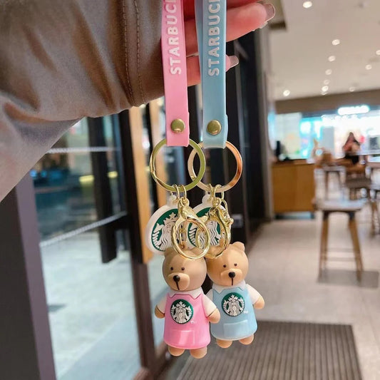 Cute Bear Keychain with Strap – Cartoon Teddy Key Ring for Bags & Keys PACK OF 2