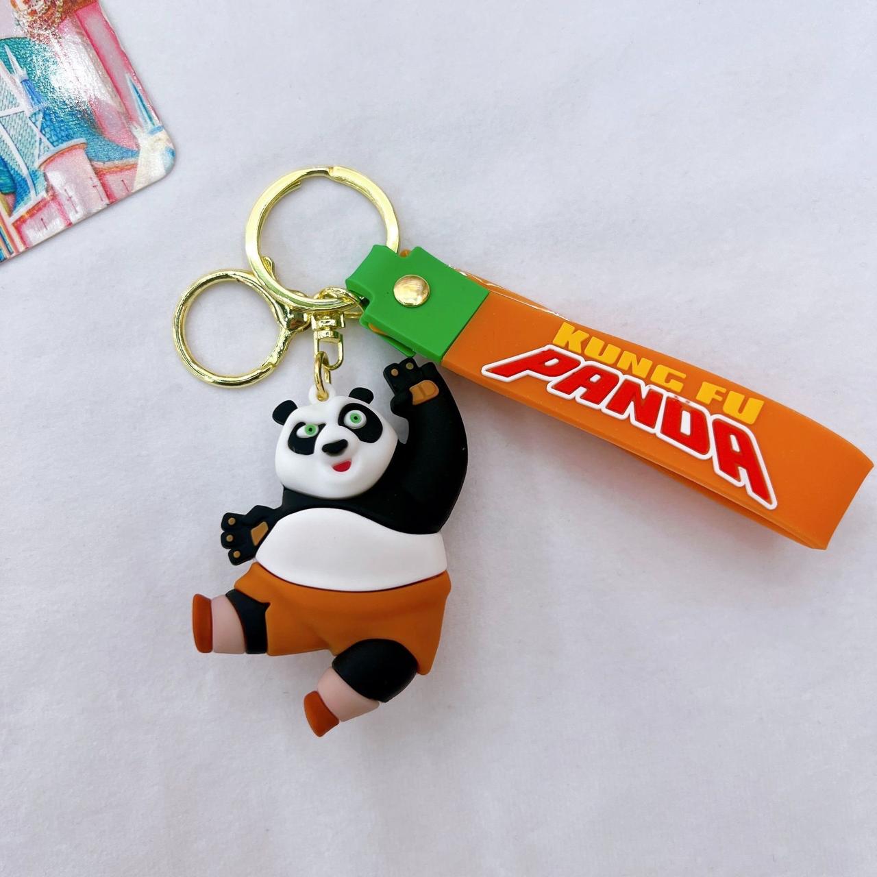 Kung Fu Panda Cartoon Keychain with Strap – Cute Po Character Bag Charm