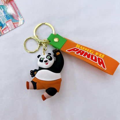 Kung Fu Panda Cartoon Keychain with Strap – Cute Po Character Bag Charm