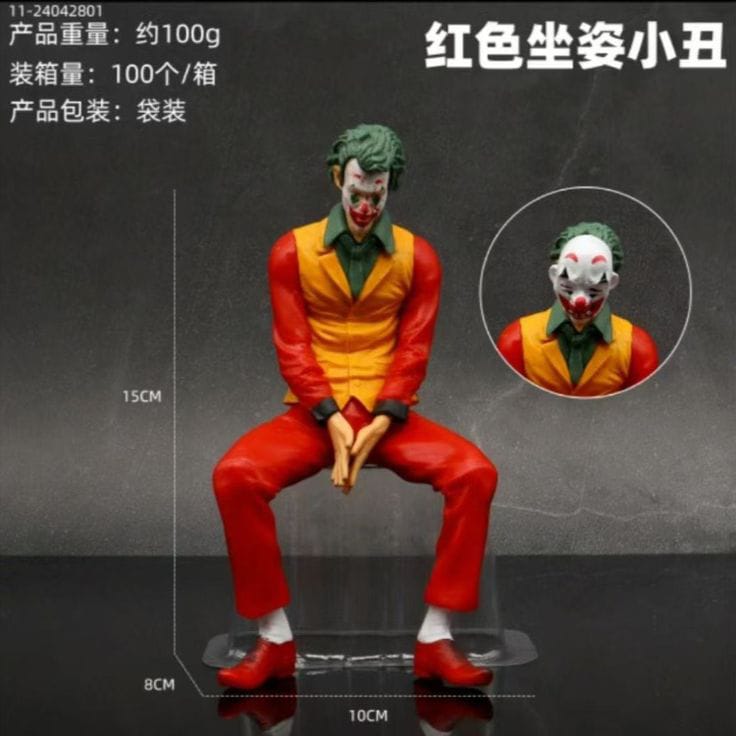 🎭 PVC Clown Figure – Red Suit Sitting Pose (15cm)