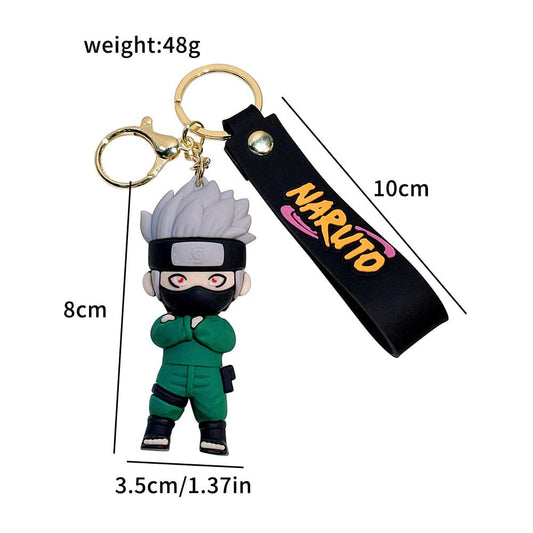 Naruto Anime Keychain – Kakashi Hatake Chibi Figure with Black Strap
