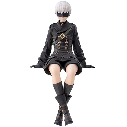 Anime Girl PVC Figure – Black Outfit with Blindfold Collectible (13cm)