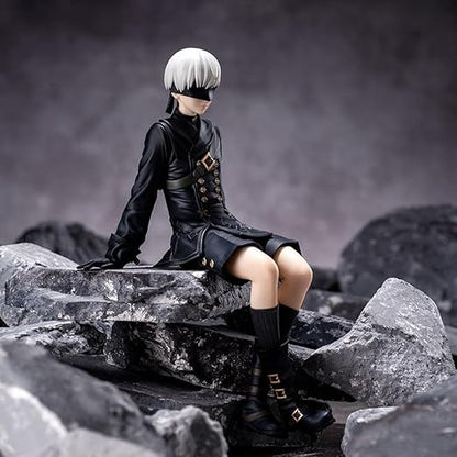 Anime Girl PVC Figure – Black Outfit with Blindfold Collectible (13cm)
