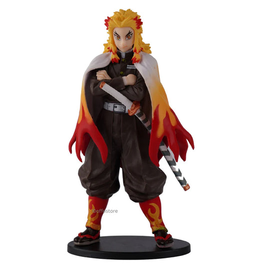 Demon Slayer Kyojuro Rengoku Action Figure – Premium PVC Anime Collectible Toy with Stand (Approx. 17 cm)