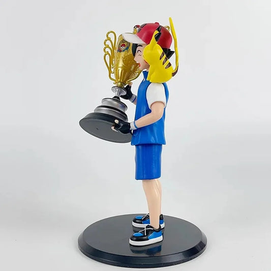 Pokémon Trainer Ash & Pikachu Trophy Figurine – 18cm Collectible Model