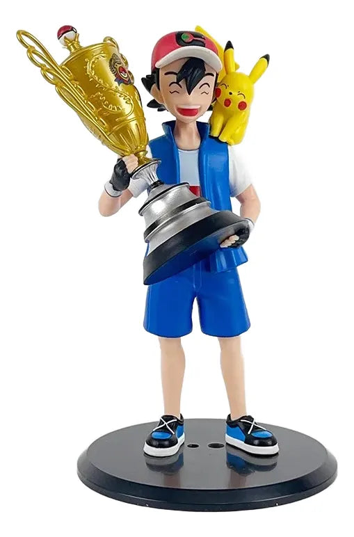 Pokémon Trainer Ash & Pikachu Trophy Figurine – 18cm Collectible Model