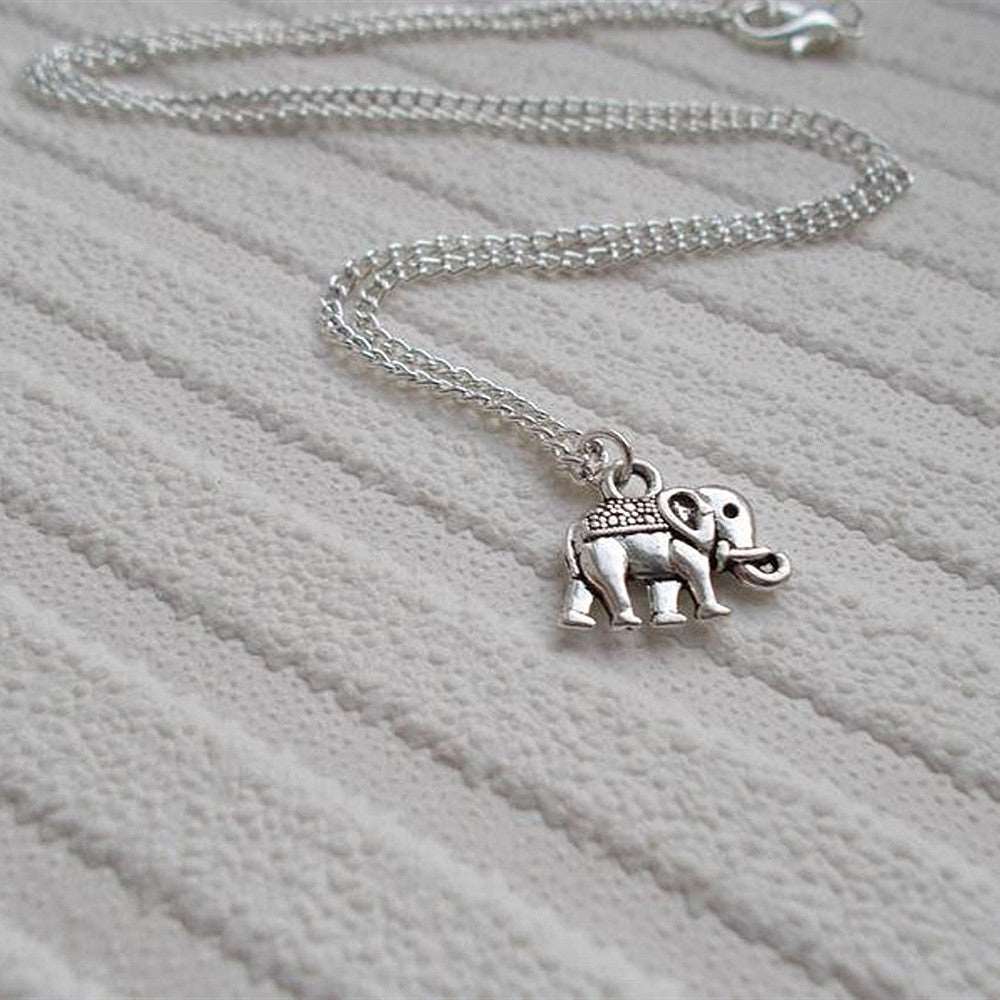 Silver Elephant Pendant Necklace – Symbol of Strength & Good Luck