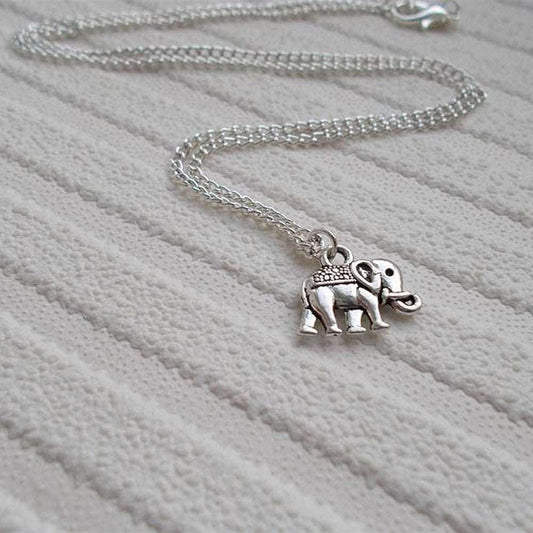 Silver Elephant Pendant Necklace – Symbol of Strength & Good Luck