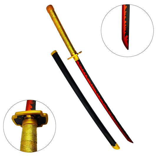 Yoriichi demon slayer  Katana – Demon Slayer Cosplay Sword with Flame Design, size- 104cm