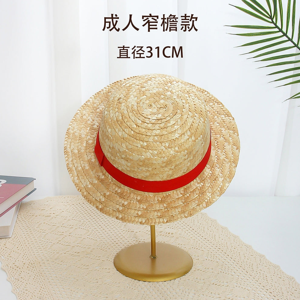 Classic Straw Hat with Red Band – Anime Cosplay & Summer Beach Style