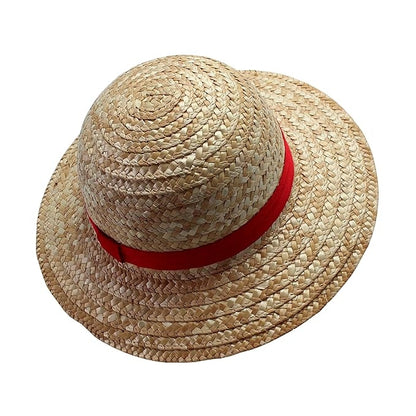 Classic Straw Hat with Red Band – Anime Cosplay & Summer Beach Style
