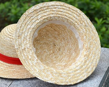 Classic Straw Hat with Red Band – Anime Cosplay & Summer Beach Style