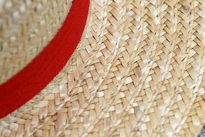 Classic Straw Hat with Red Band – Anime Cosplay & Summer Beach Style
