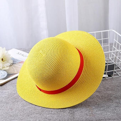 Classic Luffy Yellow Straw Hat with Red Band – Anime Cosplay & Summer Style