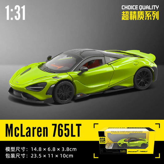 1:31 McLaren 765LT Diecast Model Car – Choice Quality Series (Green, Multicolor)