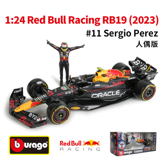 Bburago 1:24 Red Bull Racing RB19 (2023) – #11 Sergio Perez with Driver Figure (Multicolor)