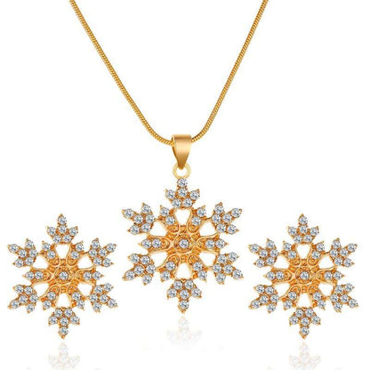 Snowflake Earrings & Pendant Necklace Set (1 Set)
